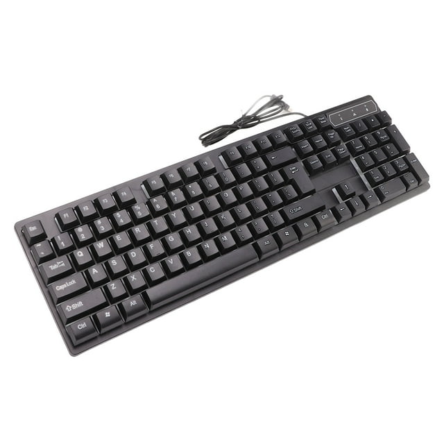 Teclado Luz colorida Estable 104 teclas Suspendidas Keycap Teclado mecánico para juegos con cable