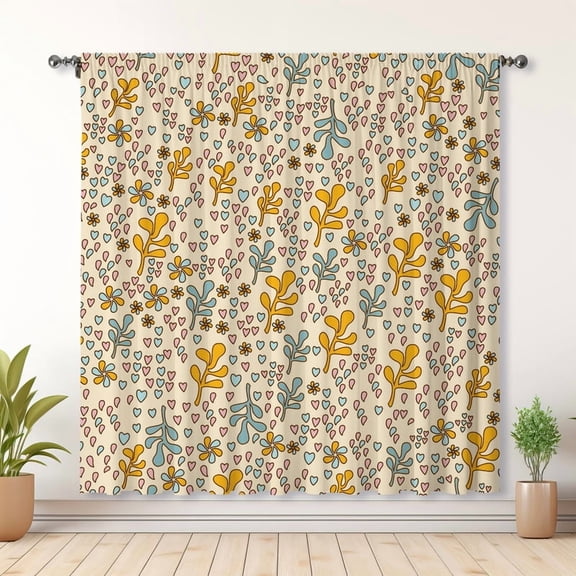 Boho Style Curtains Pattern Printed Curtains Blackout Curtains Suitable For Room Bedroom Decoration Christmas Gifts(Rod pocket)