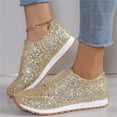 thumbnail image 6 of NOKIO Women’s Glossy Sequin Sneakers Summer Fashion Casual Shoes Lightweight Breathable Design Comfortable Cushioned Footwear for Everyday Wear, 6 of 8