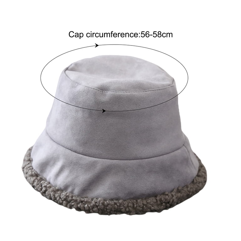 Genuine Shearling Bucket Hat Fur Sherpa‎ SURELL Gray Luxe Made in USA $250 REVERSIBLE FAUX SUEDE WITH FUR BUCKET HAT | 40HW309  main image 3