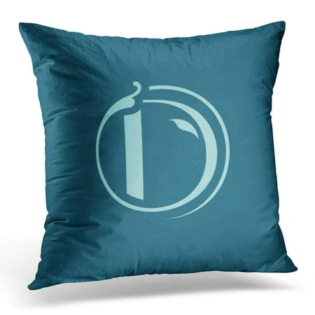 ARHOME Wave Colorful Floral Sign the Letter D Branding Identity Corporate Design Blue Beauty Abstract Pillow Case Cushion Cover 18x18