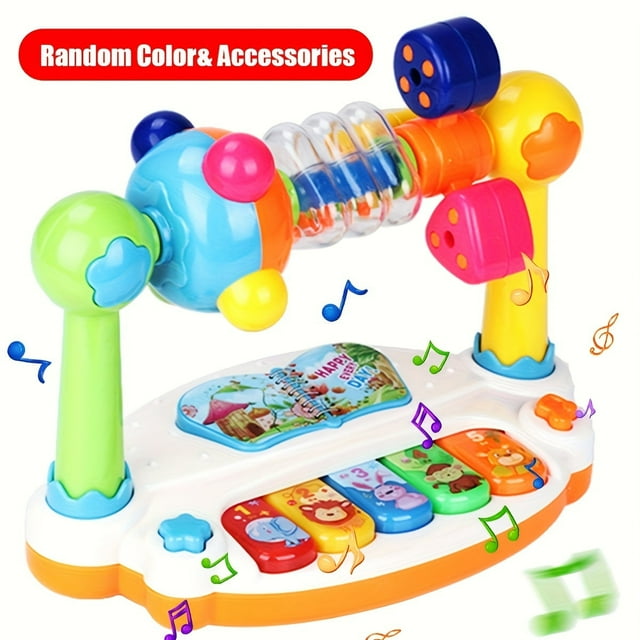 DEBGFS Jouet Clavier Musical Inspiré de Grande Roue pour Jeunes - Jeu de Rythme et de Chanson Activité d'Apprentissage Précoce Cadeau de Vacances Parfait, Jouet Clavier Musical, Aucun