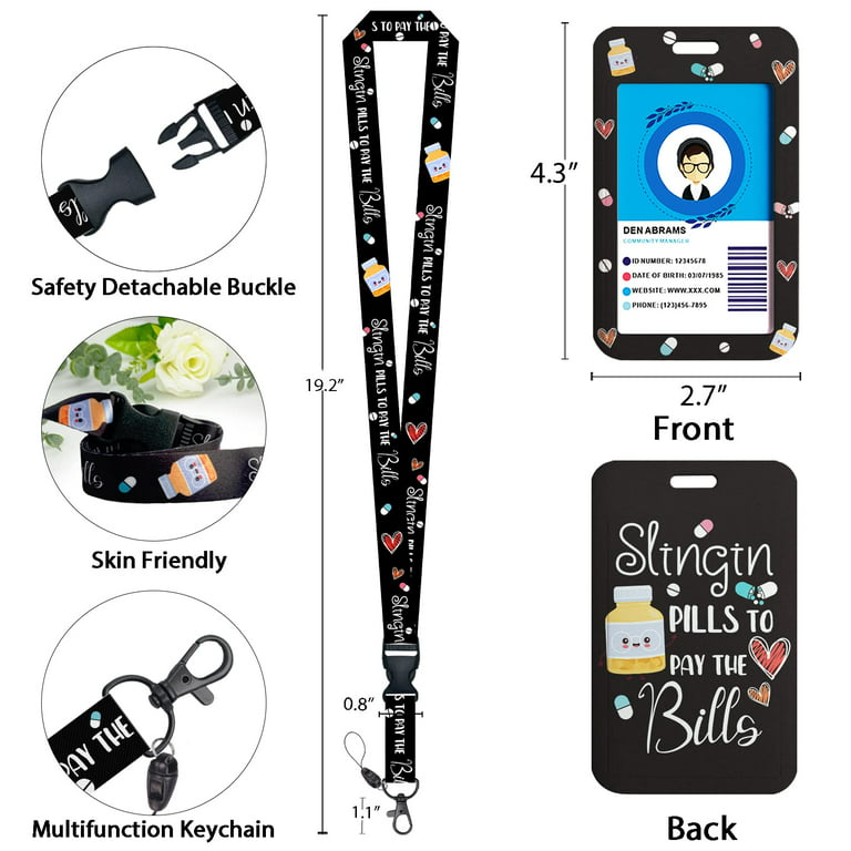 Pharmacy Pharmacist Chill Pill Lanyards for Id Badges, Cute Funny Badge Reel  Heavy Duty with Carabiner Clip, Fashionable ID Badge Holder with Breakaway  Lanyard, Teacher Nurse Office Christmas Gifts 