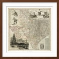 thumbnail image 2 of Art.com Map of Texas Art Print, Brown Frame Wall Art, 21" x 21", 2 of 5