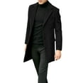 thumbnail image 4 of haxmnou men's classic notched collar single wool blend pea coat black xxxl（Please Buy One Size Larger）, 4 of 8