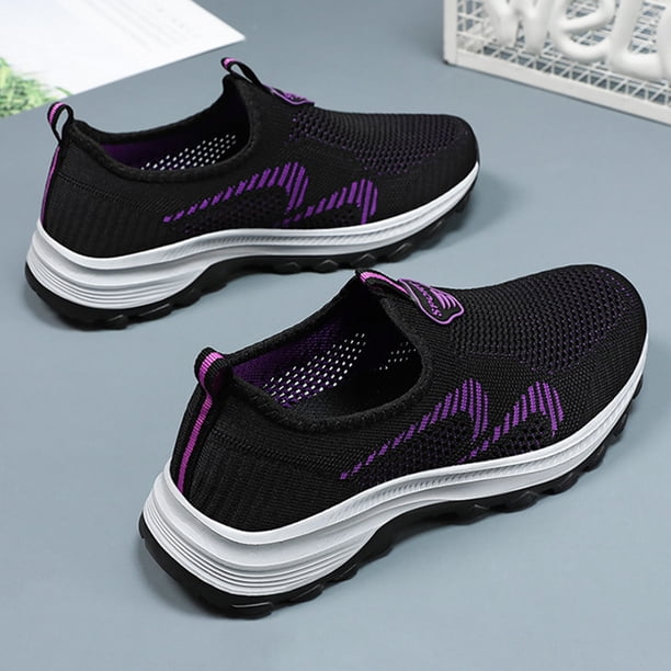 Zapatos casuales de mujer Malla transpirable Slip-On Light para verano (Negro 41) Likrtyny Tenis De Mujer Tenis De Hombre