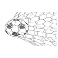 thumbnail image 4 of Soccer Ceramic Toothbrush Holder, Soccer Ball in Net Goaly Position Sports Competition Spectators Hand Drawn Style, Decorative Versatile Countertop for Bathroom, 4.5" X 2.7", Black White, by Ambesonne, 4 of 4
