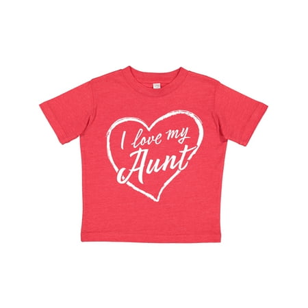 

Inktastic I Love My Aunt in White Chalk Heart Gift Toddler Boy or Toddler Girl T-Shirt