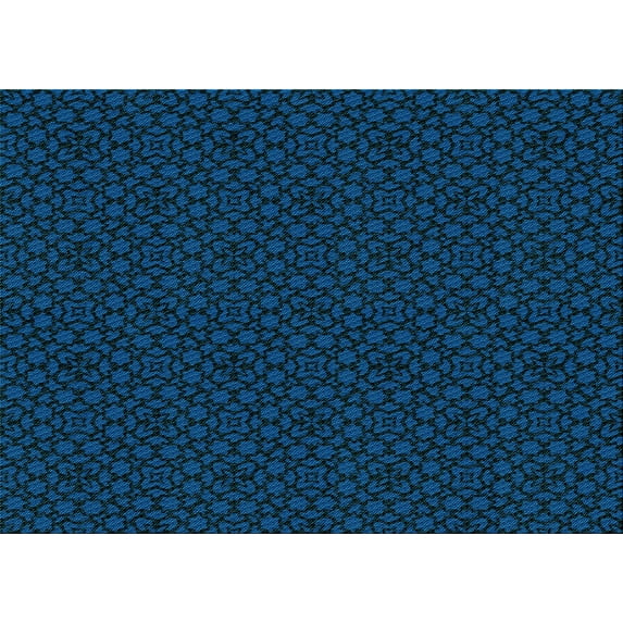 Ahgly Company Machine Washable Indoor Rectangle Transitional Blue Area Rugs, 7' x 9'