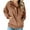 Coffee, variant on Sevevn Women's Raglan Sleeves Half Zip Pockets Hooded Pullover Fashionable Sweatshirts Army Green L Savings Up to 30% Off