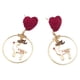thumbnail image 1 of GAXIRE 1 par de pendientes de franela roja con forma de corazón para mujer, colgantes redondos para oreja, colgantes navideños, 1 of 7