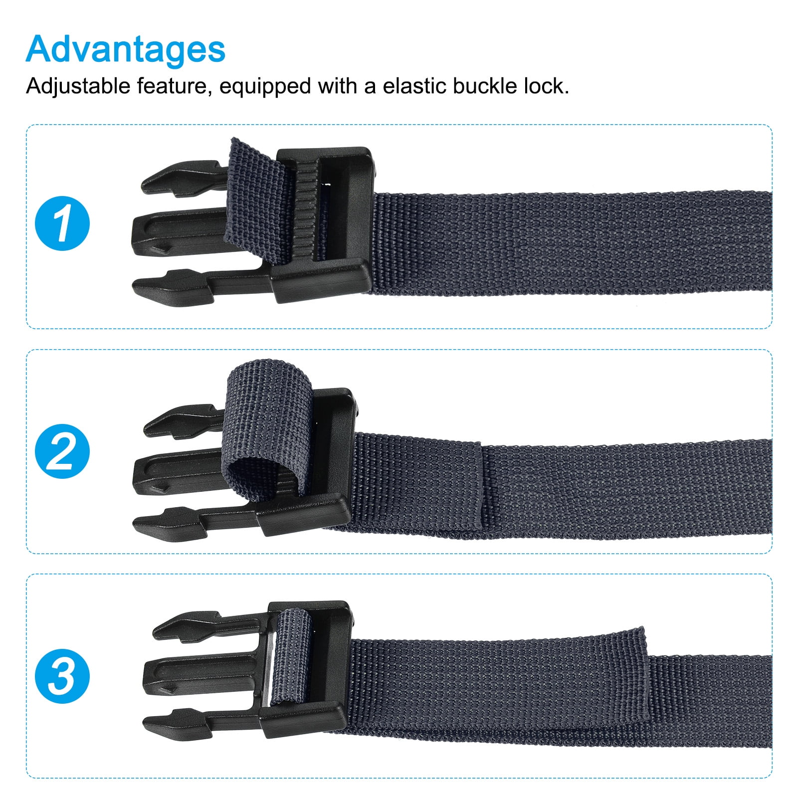Unique Bargains Utility Strap with Buckle Adjustable Belt for Bag Luggage Packing Navy Blue