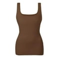 thumbnail image 3 of Women's SolideTank Tops Soft Square Neck Slim Fitted Vest Tummy Control Shapewear Coffee 2XL, 3 of 3
