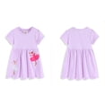 thumbnail image 2 of Bellafa 100% Cotton Toddler Girls Summer Short Sleeve Dress Cartoon Prints Casual Jersey Dresses For 2-7 Years-Ballet Girl, 2 of 7