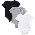 thumbnail image 2 of Nike Swoosh Three-Piece Infant Baby Bodysuit Set (12 Months, Black(56F096-023)/Grey/White)�, 2 of 3