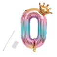 thumbnail image 1 of facefd Party Balloon with Gradient Color Birthday Party Decor Aluminum Foil Balloon 32 Inch, Number 0 1 1 Pc, 1 of 6