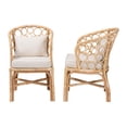 thumbnail image 3 of bali & pari Prisca Natural Rattan 2-Piece Dining Chair Set with Bubble Frame, 3 of 8