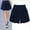Navy, variant on Xysaqa Women's Casual Elastic Waist Shorts Summer Wide Leg Lightweight Short Comfy Ruffle Pleated Loose Shorts with Pockets (Available in Plus Size)