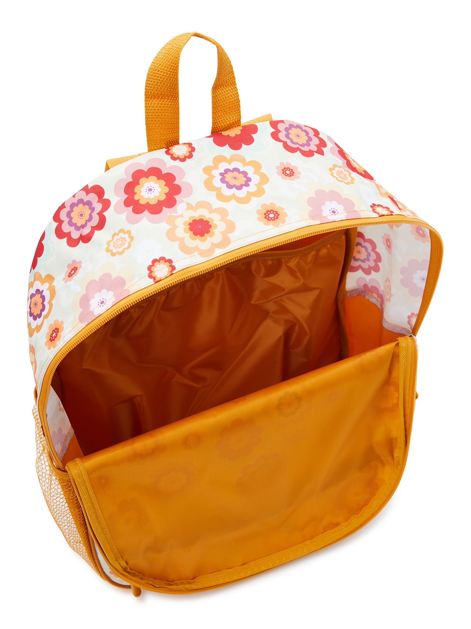 Wonder Nation Kids 16" Laptop Backpack, Hippie Floral Ochre Harvest