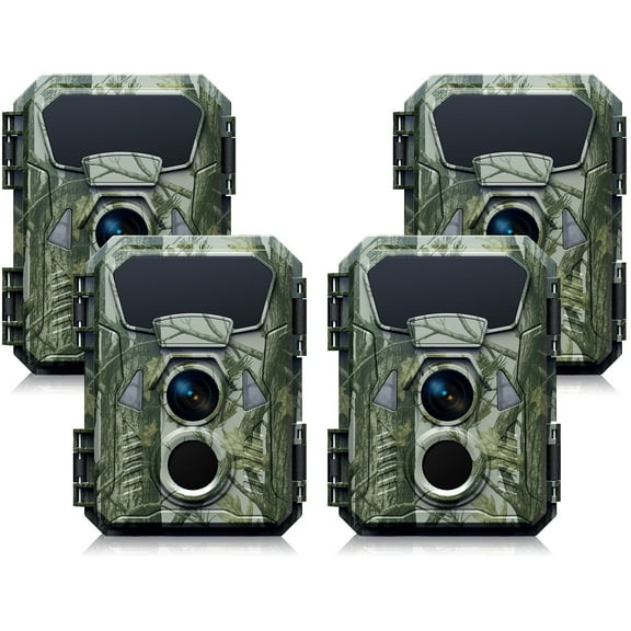 CAMPARK Trail Camera 4K 48MP Game Hunting Deer Camera Night Vision Motion Activated (4 Pack)