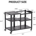 thumbnail image 3 of HARIPUL Outdoor Grill Cart, Patio Cooking Table Stand w/ Wheels & Hook, Outdoor Dining Rack for Camping & Party, Black, 3 of 7