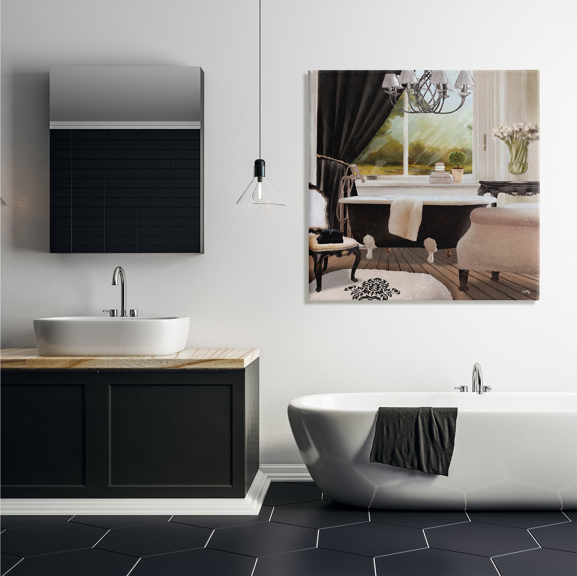 Stupell Industries Beautiful Bathroom Designer Pink Painting, 36 x 36,Design by Elizabeth Medley