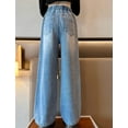 thumbnail image 5 of Girls Jeans Denim High Waisted Leg Denim Pants Button Jeans Summer Clothes for Teen Girls Age 5-14 Years, 5 of 5