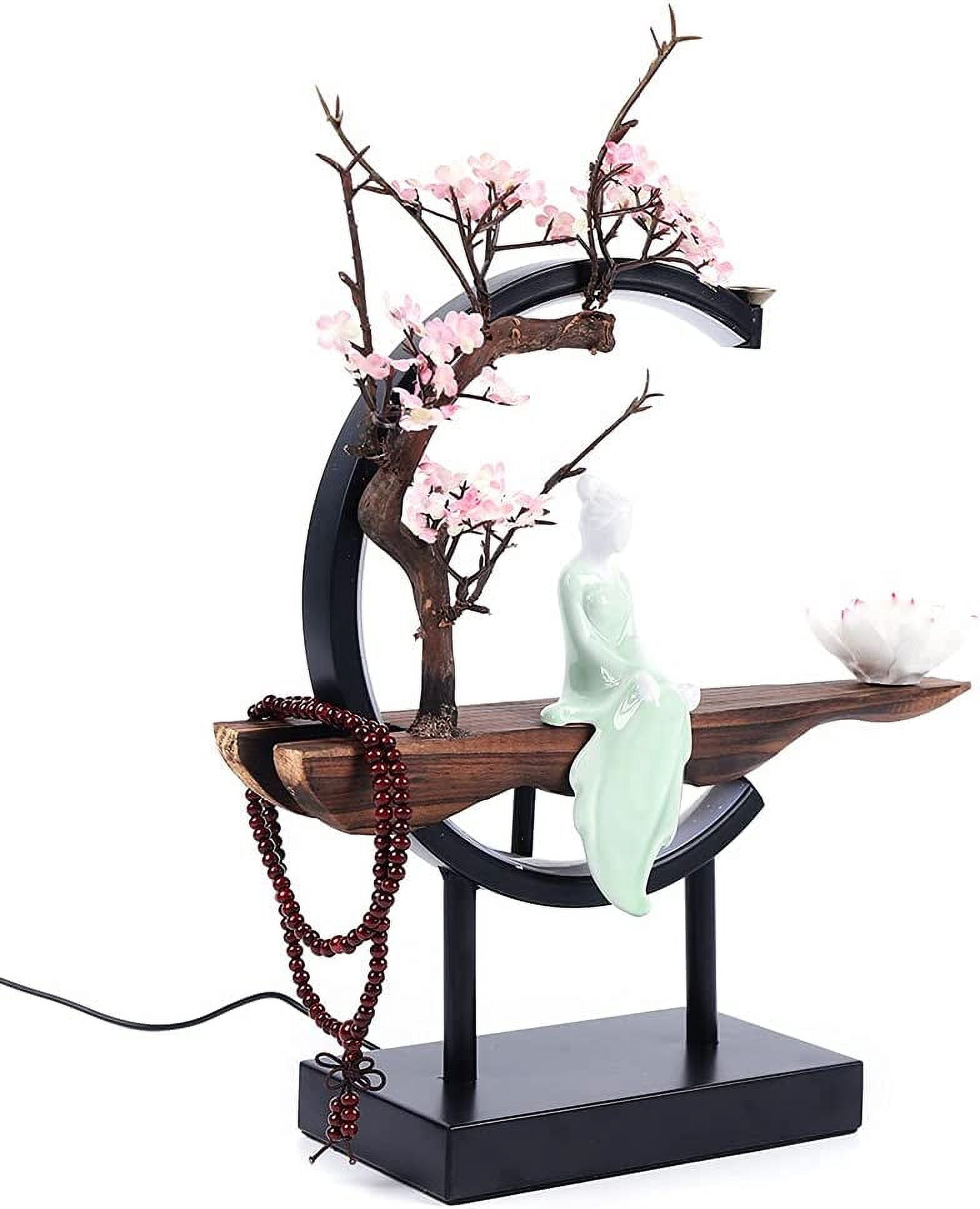 Desktop LED Backflow Incense Burner Backflow Incense Stick & Cone Burner Holder Ceramic Cone Incense Holder Ancient Style Backflow Incense Burner Ornament