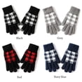 thumbnail image 2 of Women Men Outdoor Driving Lattice Warm Fleece Thick Winter Gloves Knitted Gloves Mittens GREY, 2 of 8