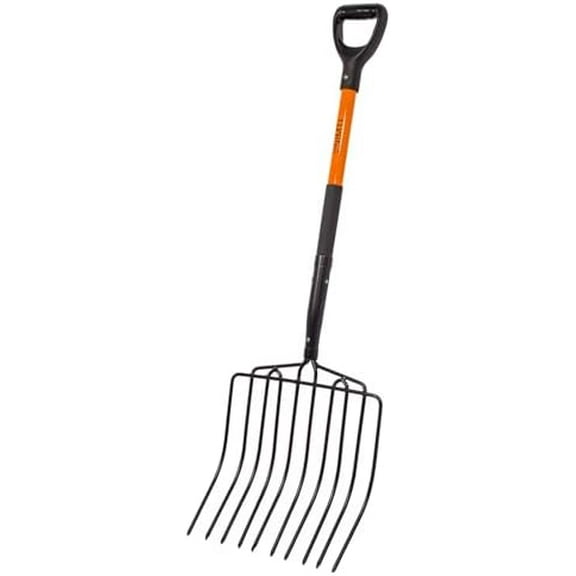 Pitchfork for Gardening, 10 Tines Pitch Fork with Non-Slip Handle, Heavy Duty Pitch Fork for Mulching, 45 Inches$$Garden & Patio
