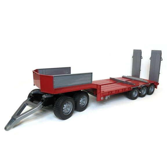 1/16 Bruder Red Tri-axle Low Loader Trailer and Dolly 42823-Kit