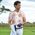 thumbnail image 3 of Honeii Fireworks print Polo Shirt, a classic short-sleeved, button-down golf shirt designed for men3X-Large, 3 of 6