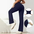 thumbnail image 4 of Womens Activewear New Womens Flare Yoga Pants High Waist Stretchy Leggings Casual Athletic Workout Trousers with Pocket Navy XL, 4 of 9