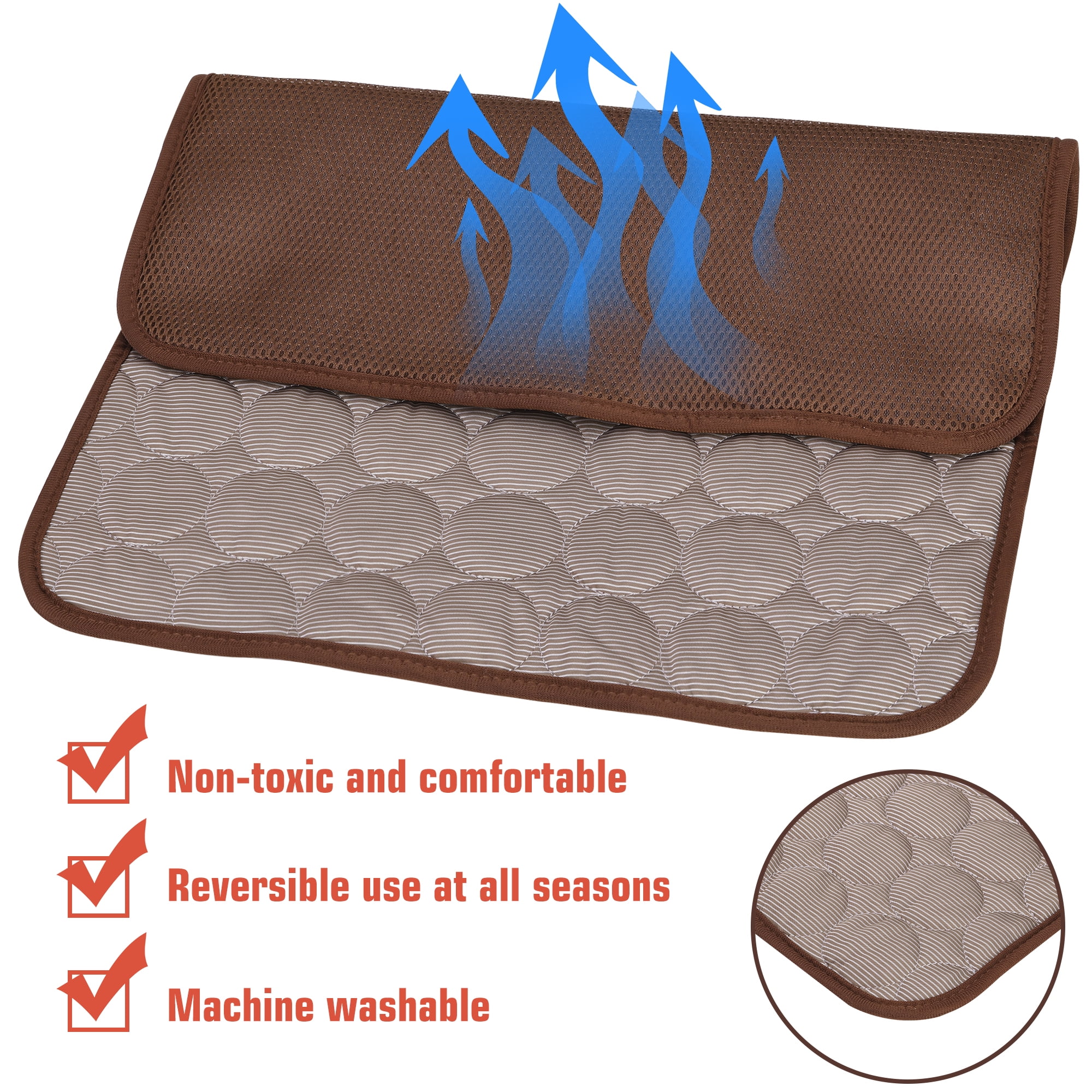 LELINTA Pets Cold Mat, Chilly Mat Pet Dog Cat Soft Summer Bed Fiber Mats Chilly Pad Cold Fabric Indoor Cushion Waterproof Pad Blue/Coffee (S/M/L/XL/2XL)