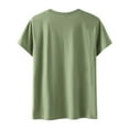 thumbnail image 5 of Gibobby Casual Playera de Manga Corta para Mujer Mujeres Casual Letras Impresión Diaria Camisas Cuello Redondo Manga Corta Camiseta Suelta Tee Tops Túnica Blusa(Verde,XL), 5 of 5