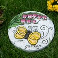 thumbnail image 3 of Zingz & Thingz "Enjoy Our Garden" Outdoor Stepping Stone - 11" - White and Pink, 3 of 4
