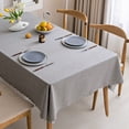 thumbnail image 4 of Waterproof Oil Resistant Tablecloth Thickened Cotton Linen Solid Color Home Tea Table Cloth Hotel Homestay Dining Table Cloth (Ginger,90x130cm 1pcs), 4 of 7