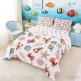 thumbnail image 3 of Manfei Cartoon Crab Lobster Seashell Queen Comforter Set for Kids Boys and Girls, Ocean Animal Bedding Comforter Set, Polka Dots Reversible 3-Piece, 1 Comforter and 2 Pillowcases, 3 of 6