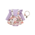 thumbnail image 2 of Seyurigaoka Baby Girls Clothes Set Floral Printed Pattern Romper and Headdress, 2 of 8