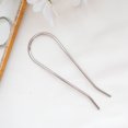thumbnail image 4 of Horquilla para el cabello de metal simple, 11 cm, palillos para el cabello en forma de U, aleación chapada en oro, horquillas para moño de 2 puntas, clips para mujeres, accesorios para peinar el cabello grueso, paquete de 3, oro, oro rosa, plata JM, 4 of 5