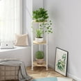 thumbnail image 4 of Support pour Plantes d'Intérieur, Coin, Haut, en Métal, Moderne, Étagère de Rangement pour Fleurs, Support pour Plantes pour Salon, Balcon, Jardin (Rond), 4 of 6