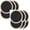 Black*2, variant on 6 Pcs Round Wicker Placemats, 15 Inch Braided Hand Woven Table Mats, Heat Resistant Non-Slip Wipeable Wide Edge Place Mats for Kitchen Dining Indoor Outdoor Use