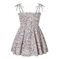 thumbnail image 1 of Robe Petite Fille Bretelles Spaghetti Robe d'Été Ligne A pour Filles Robe Florale Smockée pour Filles Robe Fleurie pour Filles, 1 of 7