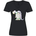 thumbnail image 3 of Inktastic Mardi Gras Gnome Women's V-Neck T-Shirt, 3 of 5