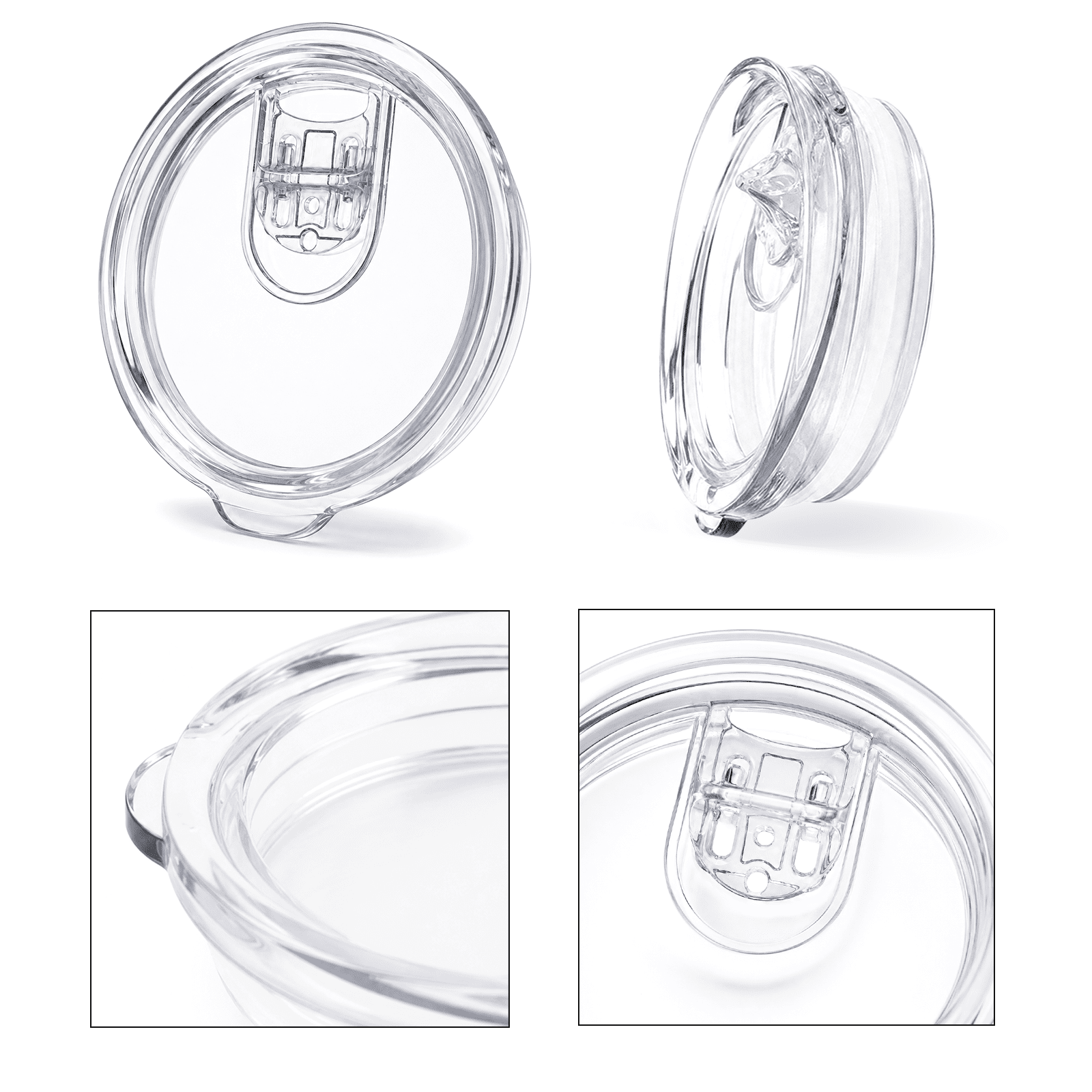 Koomade 2 Pack Tumbler Replacement Lids Including 4 Extra Sealing Rings for 20oz Drinking Tumblers BPA Free