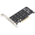 thumbnail image 1 of PCIE X8 M.2 NVMe SSD Adapter Card Dual M Key Hard Drive Converter, Support PCIE 3.0/4.0, 2 X 32Gbps Full Speed Signals Expansion, Enhance Game Startup and Work Efficiency, 1 of 7