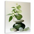 thumbnail image 2 of Designart "Green Zen spiritual stone 4 In Green"Spiritual Stone Metal Wall Art Green Traditional Office Room Wall Art, 2 of 6