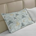 thumbnail image 2 of Christmas Knitted Quilt Pillowcover, Retro Style Pine over Snowflake Background in Pastel Tones Print, Standard King Size Pillow Cover for Bedroom, 30" x 20", Blue Grey and Dark Mustard, by Ambesonne, 2 of 2