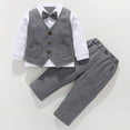 thumbnail image 6 of Zshosam Toddler Gentleman Outfit Baby Toddler Boys Gentleman Suit Set, Outfits Shirts & Vest & Pants Size 3T 4T,(Grey 3-4 Years), 6 of 7