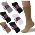 12 Pairs Men's Diabetic KHAKI Crew Socks "Cotton & Circulatory Health